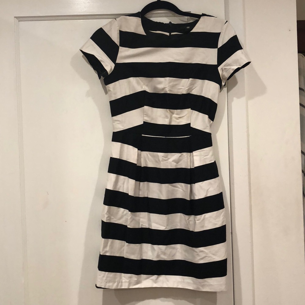 Black and white stripped dress